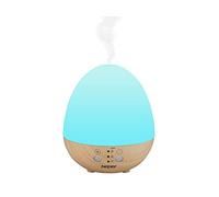 BEPER P205DIF001 Difusor de Aceites Esenciales, Difusor de Aroma, 5 W, Tecnología Ultrasónica, Luz LED de 7 Colores, Modo Continuo, Temporizador Seleccionable, Efecto Madera/Blanco