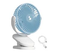 BEPER P206VEN421 Mini ventilador con clip recargable por USB, ventilador portátil de 4 velocidades, oscilante, temporizador de hasta 8 horas, inclinación de 180°, ventilador de mesa o para colgar