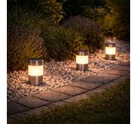 BEPER P207ILO031 Juego de 3 luces solares para escalones de jardín, 3 luces solares para exteriores con estaca, encendido automático, LED para caminos y parterres, hasta 8 horas