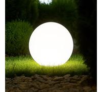 BEPER P207ILO226 Bola luminosa para jardín, LED RGB, luz blanca y multicolor con sensor crepuscular, resistente al agua IP44, alimentación solar, recargable, con pica para exteriores, diámetro 40 cm.