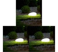 BEPER P207ILO241 Lámpara solar LED RGB para jardín: iluminación exterior automática IP44, lámpara decorativa con forma de piedra, recarga solar, 8 horas de autonomía, con pica para fijarla al suelo.