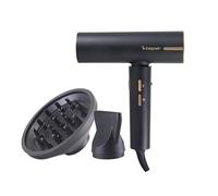 BEPER P301ASC010 Secador de pelo sin escobillas, 1800W, 3 velocidades, 3 temperaturas seleccionables, LED indicador de temperatura, Rejilla autolimpiante, Accesorios incluidos, Negro