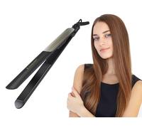 BEPER P301PIS200 Plancha de pelo de cerámica, Plancha con 6 niveles de temperatura, Calentamiento rápido hasta 230°, Cable giratorio de 360°, Apagado automático, Bloqueo de placa, Negro