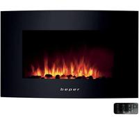 Beper RI.503 - Chimenea eléctrica de pared, con mando a distancia, efecto de llama con 5 niveles de intensidad, temporizador semanal, acogedor, modo calefacción con ajuste de temperatura