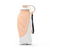 BePetMia Botella de Agua portátil de Viaje para Perros, Tapa Plegable como Cuenco, Botella de Agua de Silicona para Perros, Exterior, 580 ml (Naranja)