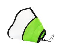 bephible Collar de cono ajustable para mascotas, cinta de cierre ligero para perro, recuperación postoperatoria, tela suave, no restrictivo, cómodo, evita lamer heridas, verde fluorescente, S