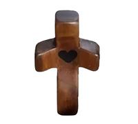 bephible Cruz de madera hecha a mano, idea de regalo religioso, bolsillo de madera de olivo, textura suave, alivio del estrés, compañero espiritual, cruz de aliento