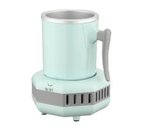 bephible Enfriador portátil con botón de arranque de un solo toque, mini bebida eléctrica instantánea con estilo hundido para cerveza, jugo, café, enfriamiento rápido, azul