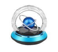 bephible Natural Plant - Ambientador para coche, seguro que aquí está un título del producto para listar, diseño de planeta de doble anillo giratorio solar, fragancia de larga duración, color azul