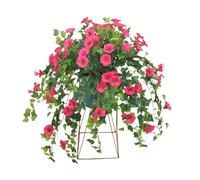 bephible Plantas artificiales resistentes a los rayos UV, decoración de flores de gloria de la mañana, realista, para el hogar, oficina, centro de mesa, boda, caída de petunia sintética, colgante,