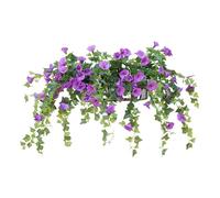 bephible Plantas artificiales resistentes a los rayos UV, decoración de flores de gloria de la mañana, realista, para el hogar, oficina, centro de mesa, boda, caída de petunia sintética, colgante,