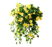 bephible Plantas artificiales resistentes a los rayos UV, decoración de flores de gloria de la mañana, realista, para el hogar, oficina, centro de mesa, boda, caída de petunia sintética, colgante,