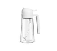 bephible Pulverizador de aceite multiusos sin BPA para 2 en 1, 500 ml, spray de vidrio con vertedor, reutilizable, apto para alimentos, cocina, ensalada, barbacoa, color blanco