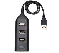 BEPM USB Hub USB Multiple Conector Multiple USB Extensor USB Mini USB 2.0 Hi-Speed 4 Puertos USB Hub Splitter Hub Adaptador para Computadora Pc para Discos Duros Portátiles-Negro