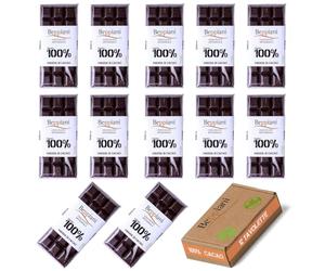 Beppiani 100% Masa de Cacao, Chocolate Artesanal, Vegano, Sin Azúcar, Rico en Antioxidantes, para Dietas Equilibradas - Made in Italy Set (12 Tav. Classica)