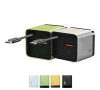 Beproudlevel 3 in 1 Charger Retractable 80w MAX Fast, Scalable 80W Fast Chargers Module with USB-C Cable and 2 USB Ports with Wall Plug for Phones, Tablets and Laptops (Green+White)