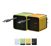Beproudlevel 3 in 1 Charger Retractable 80w MAX Fast, Scalable 80W Fast Chargers Module with USB-C Cable and 2 USB Ports with Wall Plug for Phones, Tablets and Laptops (Green+Yellow)
