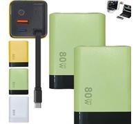 Beproudlevel 3 in 1 Charger Retractable 80w MAX Fast, Scalable Charging Module with Type-C Cable & 2 USB Ports, Universal All in One Multi Phone Charger, for Smartphones, Laptops (H)