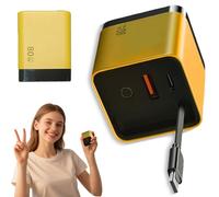 Beproudlevel 3 in 1 Charger Retractable 80w MAX Fast, with Type C Cable and 2 USB Ports, Mobile Phone Tablet Charger and Power Retractable Adapter (1pcs,Yellow)