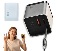 Beproudlevel 3 in 1 Charger Retractable 80w MAX Fast, with Type C Cable and 2 USB Ports, Mobile Phone Tablet Charger and Power Retractable Adapter (1pcs,White)