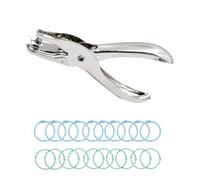 BEPSYOM 1 Pinza per perforare la Carta con un diametro del Foro di 6 mm, 20 fibbie Perforatori singoli per Badge di ispezione, biglietti d'auguri, biglietti da Visita, perforatori metallici