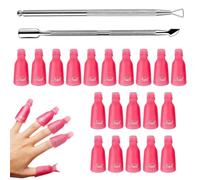BEPSYOM 1 Set Clips Quitaesmalte para Uñas, Removedor de Esmalte Semipermanente, Capuchones para Gel UV, Herramienta para Retirar Esmalte de Gel (Rosa)