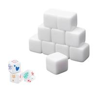 BEPSYOM 10 Piezas de Dados en Blanco, Dados de Acrílico de 6 Caras, Dados Grandes para Pintar, Cubilete para Juegos de Mesa, Aprendizaje, Manualidades, Diversión en Fiestas, Dice Set (16mm) (Blanco)