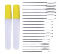 BEPSYOM 18 Agujas de Coser a Mano 3 Tamaños con Ojo Grande, Agujas de Punta Roma para Lana, Costura y Manualidades de Cuero (5.3cm, 6cm, 7cm)