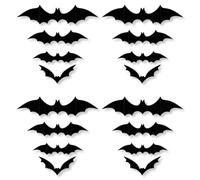 BEPSYOM 72 Piezas Decoración de Murciélagos 3D, Pegatinas de Murciélagos para Pared y Ventana, Murciélagos Espeluznantes para Halloween en 4 Tamaños