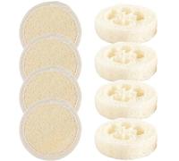 BEPSYOM 8 Piezas Reutilizable de Lufa Natural, 100% Luffa Schwamm, Exfoliante Corporal para Baño SPA Ducha, Limpieza Profunda de la Piel Corporal, Vegetal, Baño Exfoliante (Natur)