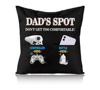 BEPSYOM Funda de Cojín Decorativa Doble Cara con 2 Bolsillos, Regalo Papá, el Hogar, Futuro, Primerizo, e Hijo, Idea del Día del Padre, Original de Hija, Decoración, Abrazo a Distancia (45 x 45 cm)