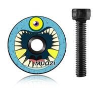 BEPSYOM Tapa para Manillar de Bicicleta, 1/8 Pulgadas, con Tornillo de Titanio Brillante, Vástago de Bicicleta Fibra de Carbono Súper Ligero, Cubierta Superior de Aluminio para Mountain Bike