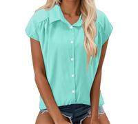Bequeme Damenhemden für den Alltag. Locker sitzende Freizeitoberteile, Perfekt für Frühling, Sommer und Herbst. Ideal zu Jeans. Entspanntes Design für mühelosen Stil., Minzgrün, XXL