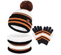 Bequemer Laden Conjunto Gorro Guantes Bufanda Infinita para Niños - Gorro Caliente, Bufanda Cuello Rulada con Fleece Espesor para Niños Niñas 2-7 Años Regalo Bebé