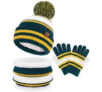 Bequemer Laden Conjunto Gorro Guantes Bufanda Infinita para Niños - Gorro Caliente, Bufanda Cuello Rulada con Fleece Espesor para Niños Niñas 2-7 Años Regalo Bebé