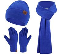 Bequemer Laden Gorro Invierno Hombre Mujer Termico Guantes Táctiles Bufanda | Punto Acanalado Gorro Lana Guantes Térmicos Hombre Bufanda Invierno Conjunto Talla Única para Navidad Cumpleaños Regalos