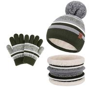 Bequemer Laden Niños Invierno Gorro Termicos Bufanda Guantes Conjunto con Gorra Pompón Forro Polar Regalo Niños Niñas 2-7
