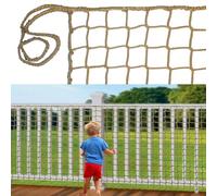 BERADNET Red de seguridad para niños, red de seguridad para escaleras, barandilla, balcón, red de gato, poliéster, sin nudos, red de seguridad para parque infantil, red de seguridad marrón (2 x 3 m)