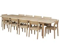 BERAH GETAH Salón de exterior extensible de teca reciclada de 10/12 plazas