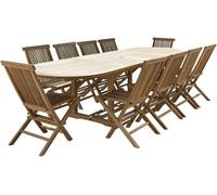 BERAH GETAH Salón de jardín de madera teca maciza aceitada 8/10 pers.