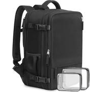 Beraliy Travel Backpack for Men Women, Large Carry On Backpack, Personal Item Bag Airline Approved, 17 inch Laptop Backpack, Business Work Gym Weekender Bag, Black