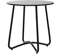 BERARDI HOME - Mesa redonda de metal, 45 x 45 cm, impermeable, diseño minimalista, para interior y exterior, color negro