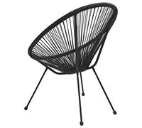 BERARDI | Silla lounge negra EGG acapulco sillones muebles de exterior para interior y exterior diseño en polirratán negro y estructura de acero impermeable y resistente | Color negro | Nueva edición