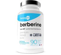BERBERINA - Patente LEO-HB®, 4x Disponibilidad Superior - Hasta +3 Meses de Curación - Berberina HCL de Berberis Aristata - Apoyo Metabólico - Made in France - 90 Cápsulas - Hexagon