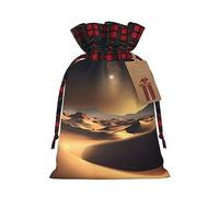 berbo Bolsas de regalo de Navidad festivas, bolsas decorativas de regalo perfectas, material con tela escocesa a cuadros del desierto del Sahara