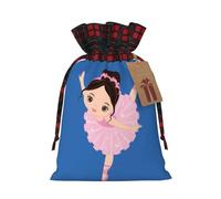 berbo Bolsas de regalo de Navidad festivas, bolsas decorativas de regalo perfectas, material con tela escocesa a cuadros pequeños bailarina bailarina bailarina bailando
