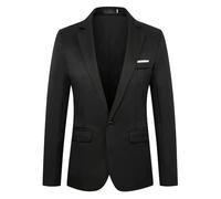 BERCIELY Men'S Suit Jacket Business Work Casual Blazer Regular Fit Lightweight Fashion With Pockets Transitional Jackets A-Black 5XL
