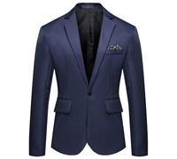 BERCIELY Men'S Suit Jacket Regular Fit Lightweight Fashion Casual Transitional Jackets Banquet Prom Classic Blazer L-Navy XXL