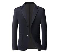BERCIELY Men'S Suit Jacket Regular Fit Lightweight Fashion With Pockets Transitional Jackets Classic Business Work Casual Blazer D-Navy L