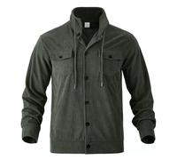 BERCIELY Men'S Transitional Jacket Sport Casual Fashion With Pockets Long-Sleeve Jackets Youth Classic Solid Color Outdoorjacket B-Army Green 3XL